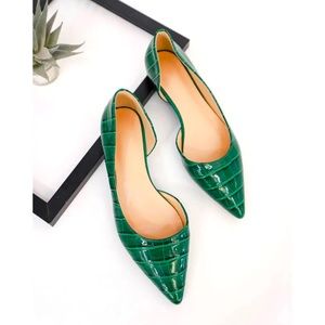 Crocodile embossed print flats 10